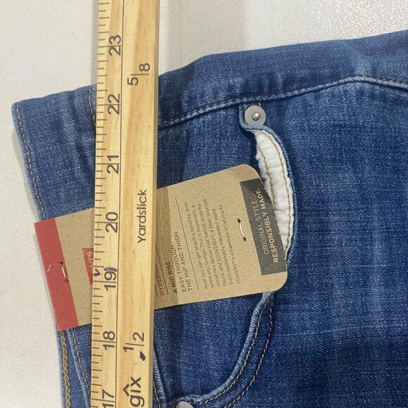 Levis Classic Straight Jeans Womens 24W Mid Rise Med Wash Hypersoft Stretch - Picture 10 of 16